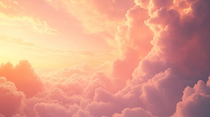 Poster - Golden Sunset Cloudscape Aerial View