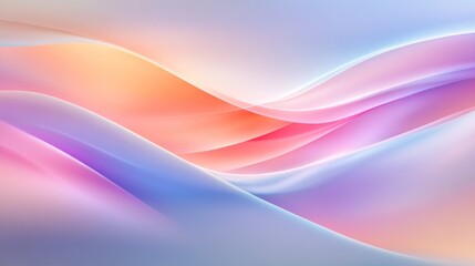 Poster - Abstract Pastel Waves Flowing Softly Together