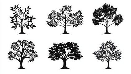 silhouette tree set