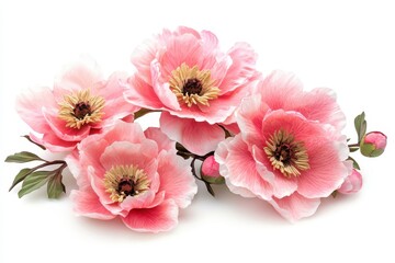 Wall Mural - Pale pink peonies against a plain white backdrop