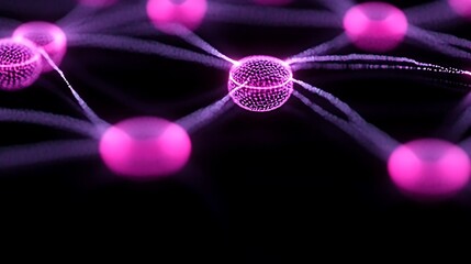 Poster - Abstract Network of Interconnected Nodes with Glowing Particle Streams