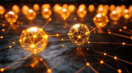 Poster - Interconnected network of glowing nodes forming complex global web