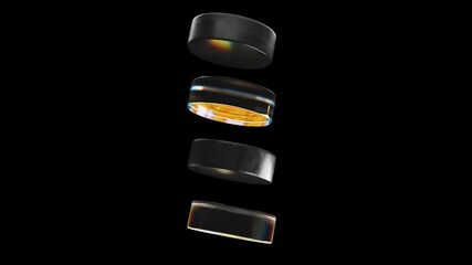 Fototapete - cylinder shapes 3d render. Computer generated