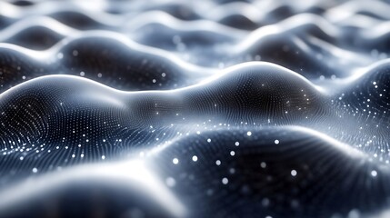 Poster - Undulating surface with glowing nodes creates a captivating visual texture