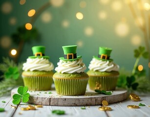 Canvas Print - st patrick day cupcakes 