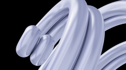 Fototapete - Glossy white twisted shapes. Computer generated