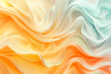 Wall Mural - Abstract Wavy Texture Background in Teal Orange and White Color Palette