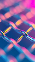 Poster - Abstract Background, Geometric Shapes, Vibrant Neon Colors, Dreamy Bokeh Effect, Intricate Patterns