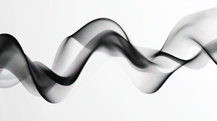Poster - abstract black wave lines on white background design element graphic