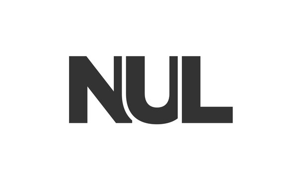 NUL logo design template with strong and modern bold text. Initial based vector logotype featuring simple and minimal typography. Trendy company identity.