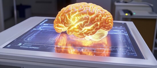 Poster - Brain Scan Visualization on High-Tech Medical Imaging Display System