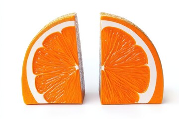 Delightful orange slices made of vibrant resin showcasing intricate details and colors isolated on transparent background