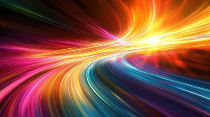 Fototapete - Dynamic Abstract Light Trails Background with Vibrant Color Transitions