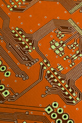 Wall Mural - orange printed circuit board. background or texture