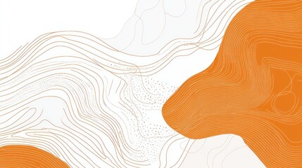 Poster - abstract flowing lines and organic shapes on clean white background