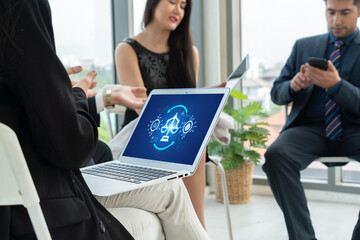 Poster - ai ethics responsibility standard law and rules on computer screen provide report of ai ethic transp