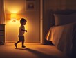 © Dario Berardi - Un bambino cammina scalzo nella penombra della sua stanza, avvolto da una luce calda e soffusa. Un momento di quiete e dolce scoperta.