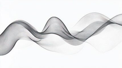Poster - elegant abstract wave design with subtle lines on a clean white backdrop