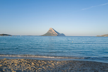 Wall Mural - Porto Taverna beach in Europe, Italy, Sardinia, in summer, on a sunny day.