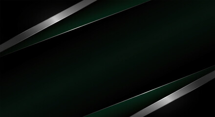 Poster - Background black and green dark are light with the gradient is the Surface with templates metal texture soft lines tech gradient abstract diagonal background silver black sleek with gray.