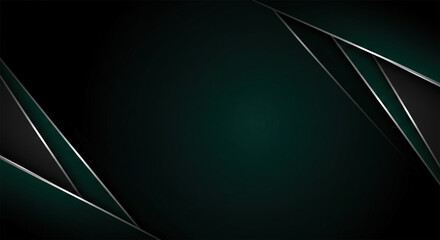 Poster - Background black and green dark are light with the gradient is the Surface with templates metal texture soft lines tech gradient abstract diagonal background silver black sleek with gray.