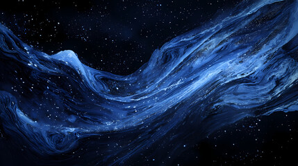 Wall Mural - abstract blue and white lights streaking across black background, creating a starry night sky effect