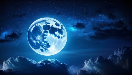 blue moon full moon behind clouds night time night sky blue light cosmos space night moon in the sky