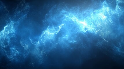 Poster - Abstract Glowing Blue Circuit Lines on Dark Background, Dynamic Technology or Energy Concept