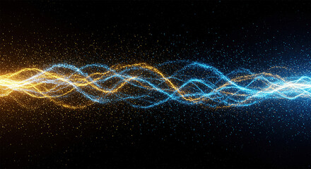 Poster - Glittering star dust elegant shine blue and golden stream