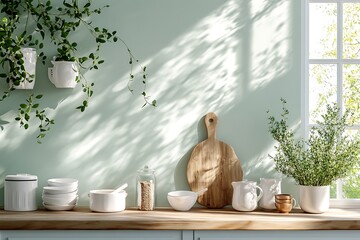 Wall Mural - Serene Kitchen Decor with Sunlight