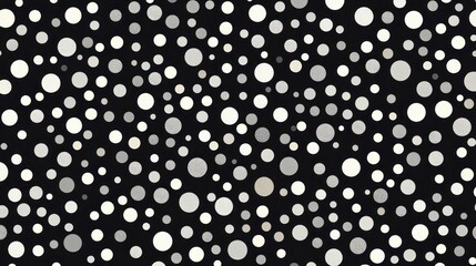 Poster - Monochromatic Polka Dot Pattern: A Symphony of Circles on a Dark Canvas