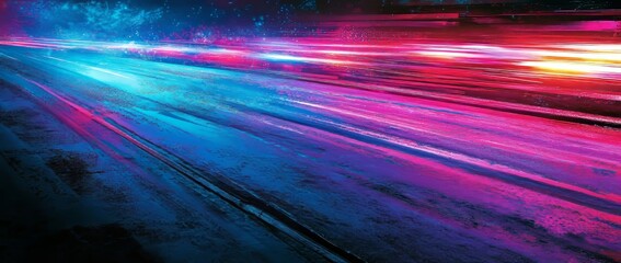 Poster - Background gaming with abstract neon sci-fi themes, cyberpunk aesthetics, red and blue hues, and dynamic technology in a wallpaper stock image