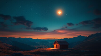 Wall Mural - on christmas night, a comet star appeared in the starry sky over bethlehem, illuminating the nativit