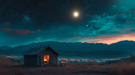 Wall Mural - the night sky of bethlehem was filled with stars on christmas night, including a comet star that sho