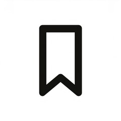 Fototapete - Simple black bookmark icon on white background, representing saving or marking important information