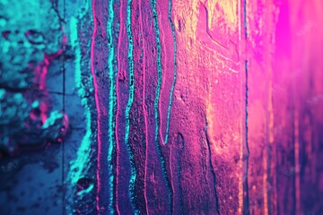 Poster - The background combines abstract blue, mint, and pink tones with interlaced digital distortions, creating a cyberpunk design reminiscent of 80s and 90s retro futurism and rave culture