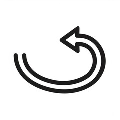 Fototapete - Minimalist double curved arrow pointing left, suitable for representing return, undo, or redo actions in user interfaces