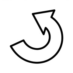 Fototapete - Simple clockwise rotation arrow making a full turn, isolated on white background, ideal for websites and apps