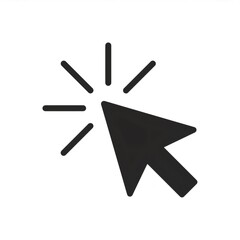 Fototapete - Mouse arrow clicking, emitting light rays, symbolizing user interface interaction and digital selection