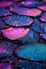 Poster - glitter lights are shining, accompanied by a shimmering hologram featuring pastel crystal textures i