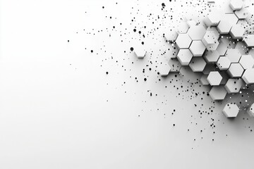 Poster - abstract white background with a hexagonal pattern for a technology concept vector presentation desi