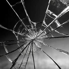 Poster - A cloud of shattered pieces and fragments resulting from a wall explosion. Shatter and destruction effect in a modern illustration on a transparent background