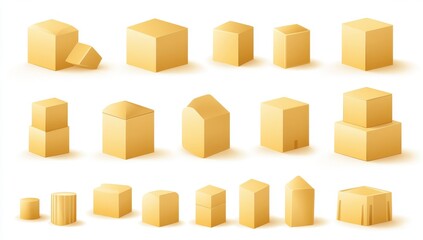 Fototapete - Stages of a cube's destruction by an explosion. Template for web illustrations and computer graphics. Modern illustration