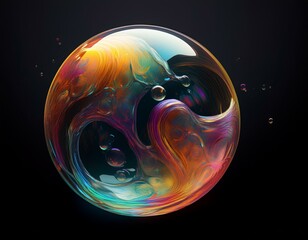 weird shaped bubble on black background