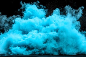 Wall Mural - an explosion of colorful dust on a black background, resembling a festive holi celebration