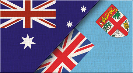 Wall Mural - Double Flag of Australia and Fiji. Australian and Fijian National flags