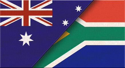 Wall Mural - Flags of Australia and South Africa. Australian and South African National flag