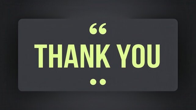 Thank you message presented on dark gray backdrop