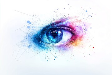 Poster - Futuristic cyber eye with advanced scanning technology, symbolizing AI, digital security, surveillance, cybernetics, and biometric innovation in high detail, Generative AI