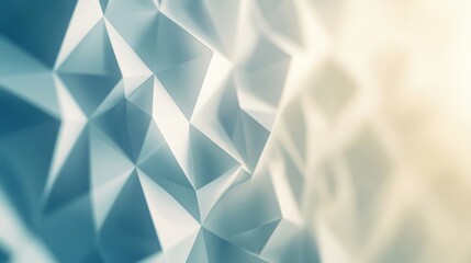 Wall Mural - An abstract design featuring a geometrically textured surface with soft blue and cream tones, creating a serene and modern feel.